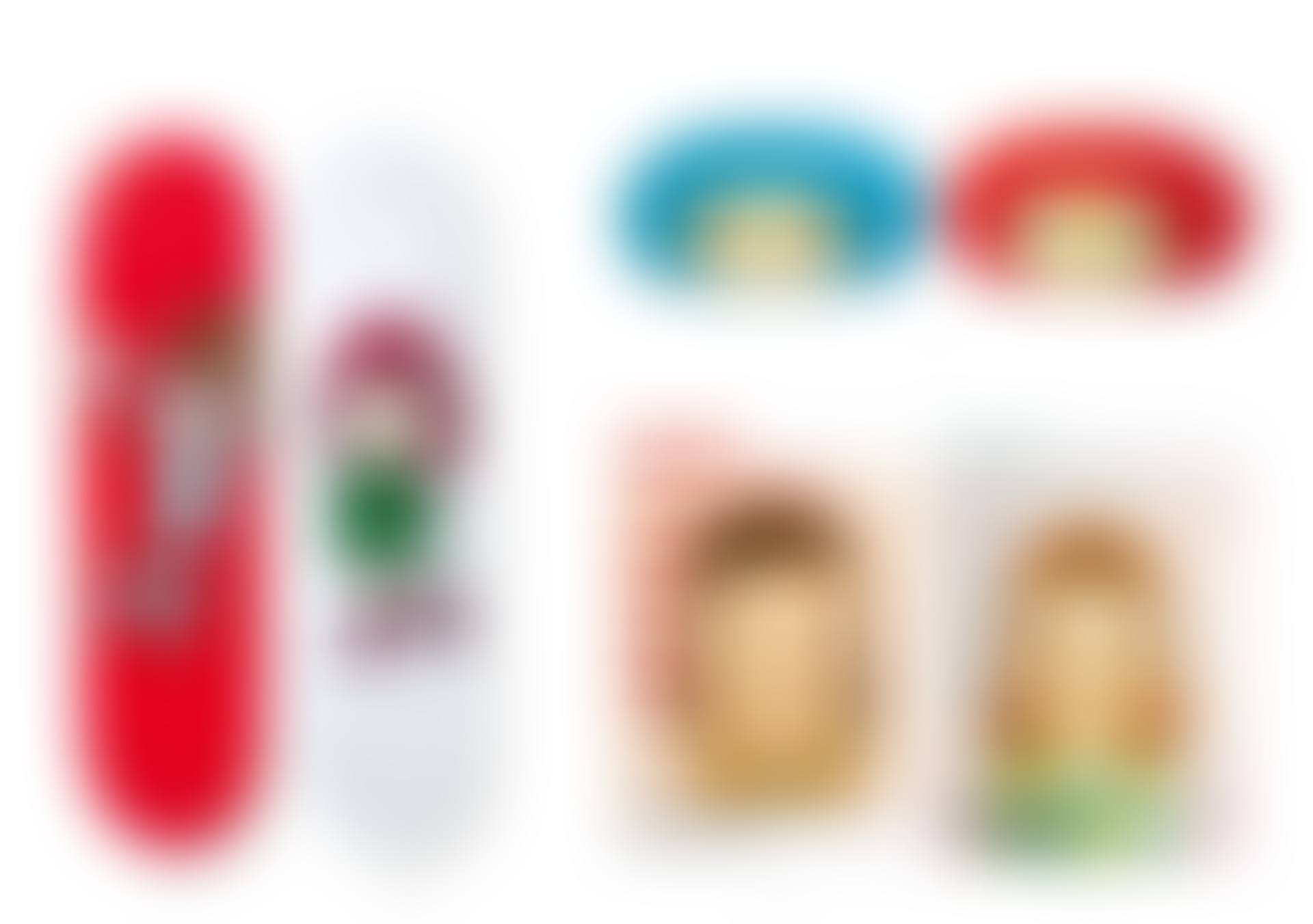 Solid Fist Skateboard Deck; Welcome Girl Skateboard Deck; Gummi Girl Candy Jar (Red and Blue) ; Can't Wait'til the Night Comes; Miss Spring (Nara Yoshitomo: a bit Like You and Me…Exhibition Posters) (preview)