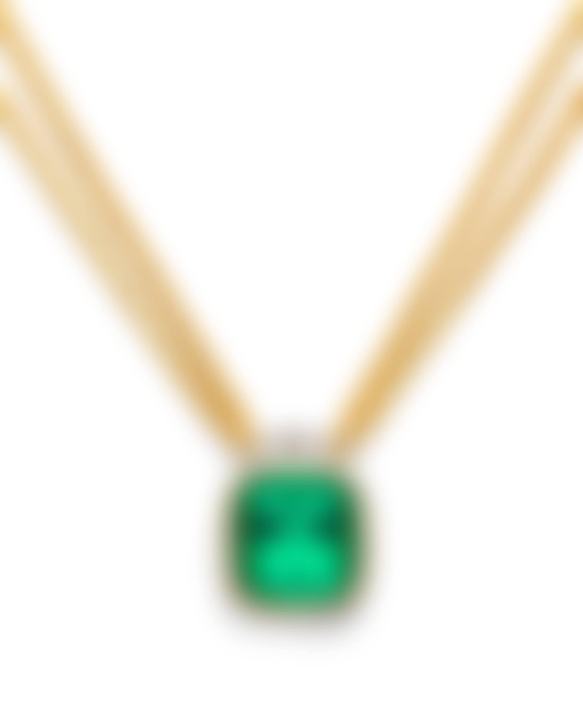 A German 18k bicolour gold diamond and important ca. 22.60 ct Columbian emerald pendant. Including an 18k gold chain (preview)
