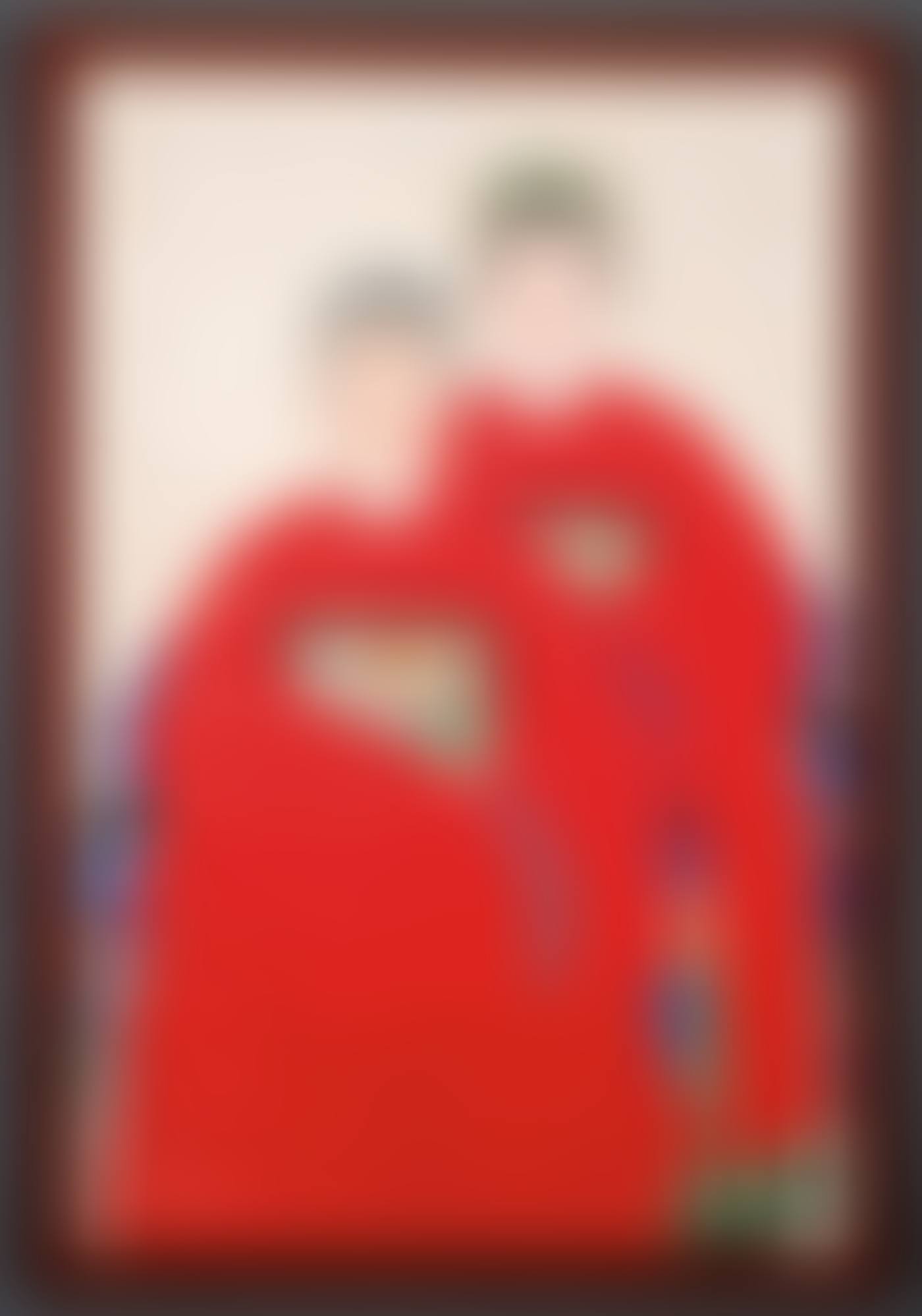 A LARGE AND COLORFUL CHINESE ANCESTRAL PORTRAIT PAINTING (preview)