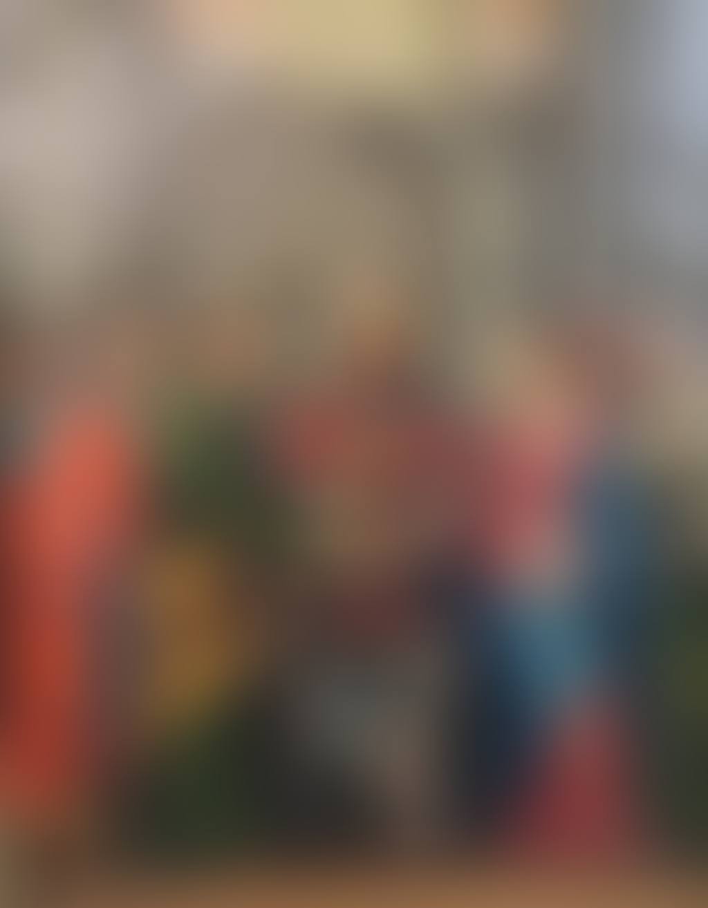 Religious ceremony with Christ and the Virgin Mary, a dove overhead (preview)