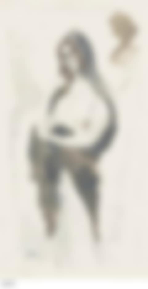 Study of a woman with shawl; and Study for Bacchus (preview)