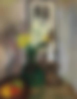 Still life with flower vase, fruits and candle (preview)