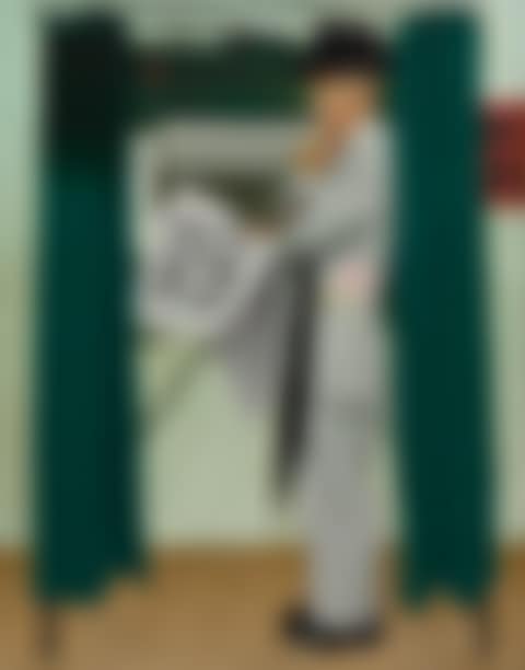 WHICH ONE? (UNDECIDED; MAN IN VOTING BOOTH) (preview)