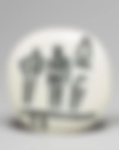 Three figures on trampoline (preview)
