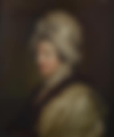 Portrait of Hannah Ormsby, bust-length, with a bonnet and fur shawl (preview)