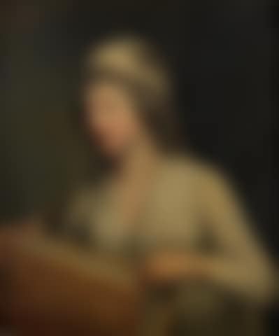 Portrait of Maria Susannah Ormsby, half-length, in a white dress with a portfolio (preview)