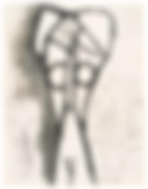 FEMME NUE DEBOUT LES BRAS SUR LA TÊTE (RECTO) ÉTUDES DE NUS (VERSO) (preview)