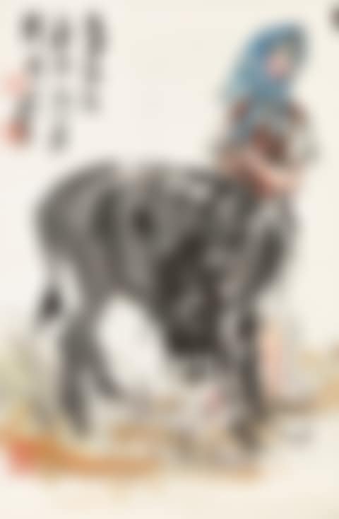 LADY HERDING THE DONKEY (preview)