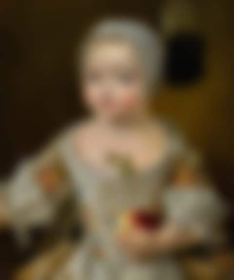 PORTRAIT OF A CHILD, HALF-LENGTH, HOLDING A PEACH (preview)
