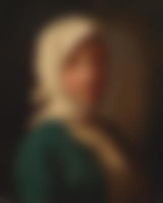 A girl in a blue jacket and white headscarf, half-length (preview)