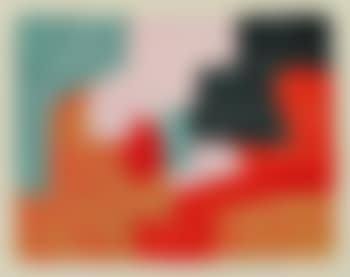 Composition abstraite. Rose, rouge, orange, noir, gris-verdâtre (preview)