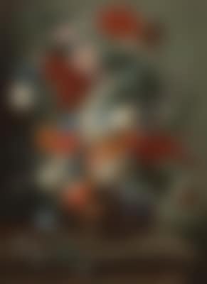 Mixed flowers in a vase on a ledge; and Mixed flowers in a vase on a ledge (preview)