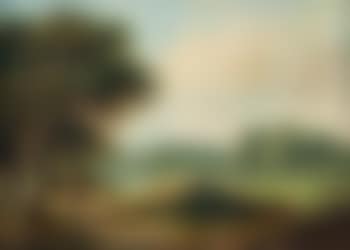 A wooded landscape with a man on a path, a lake beyond (preview)