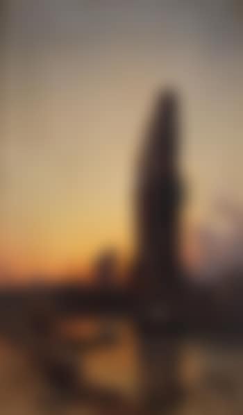 Landschaft Mit Ruinen Bei Abenddämmerung (preview)