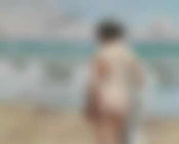 Bathing girl on Hornbæk Beach (preview)