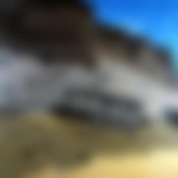 Grazing Patagonian horse with cliff backdrop (preview)