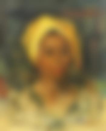 Portrait of a woman with yellow head wrap (preview)