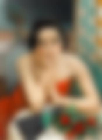 La jeune femme pensive aux roses rouges (Dame assise aux roses rouges) (preview)