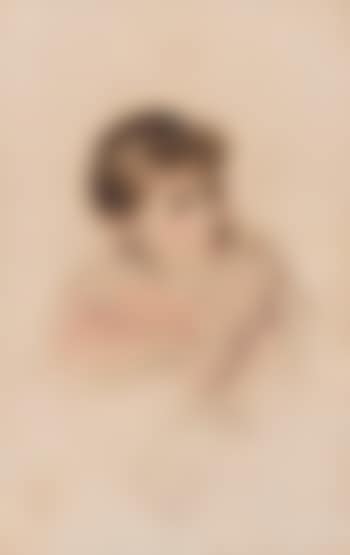 Retrato de niña con pañoleta rosa anudada al cuello (preview)