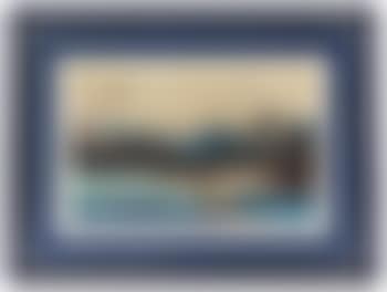 Sunshu Fuji-gawa watashi-bune no zu (Picture of the Ferry on the Fuji River, Suruga Province) from the series Honcho meisho (Famous Places in Japan) (preview)