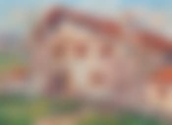 Bauernhaus mit blühenden Obstbäumen (preview)