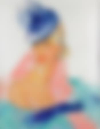 Élégante au bibi bleu et au boa (preview)