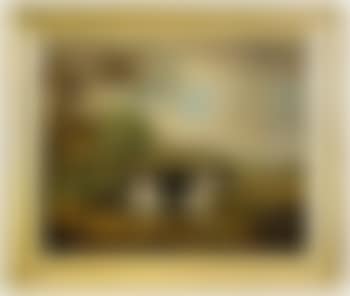 Pointers in a landscape with sportsmen (preview)