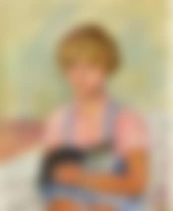 Portrait d'Annette Leibovici au petit chat (preview)