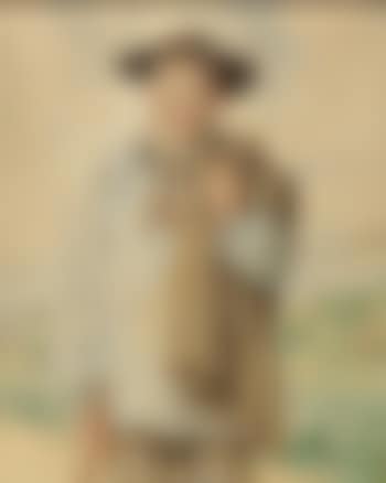 Farmer with hat, pipe and walking stick (preview)