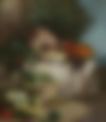 Fruit and vegetables with a parrot (preview)