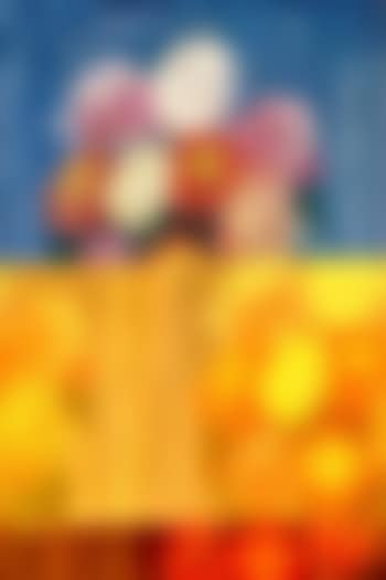 Bouquet de dahlias sur fond bleu (preview)