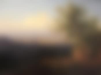 Landscape scene across a river plain with figures by a building in the foreground (preview)