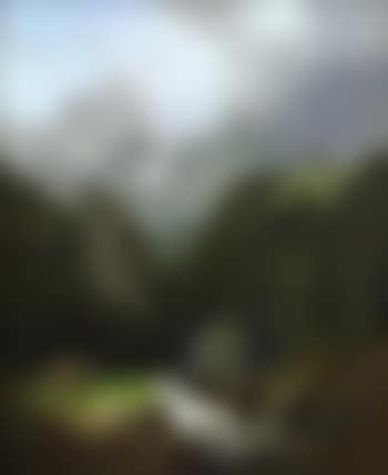 Mountain vista with cottage by a stream (preview)
