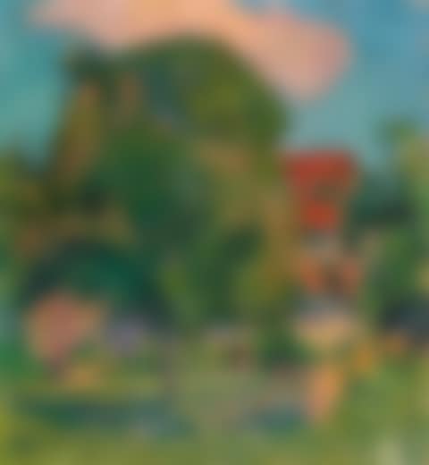 Landschaft II mit roter Wolke (preview)