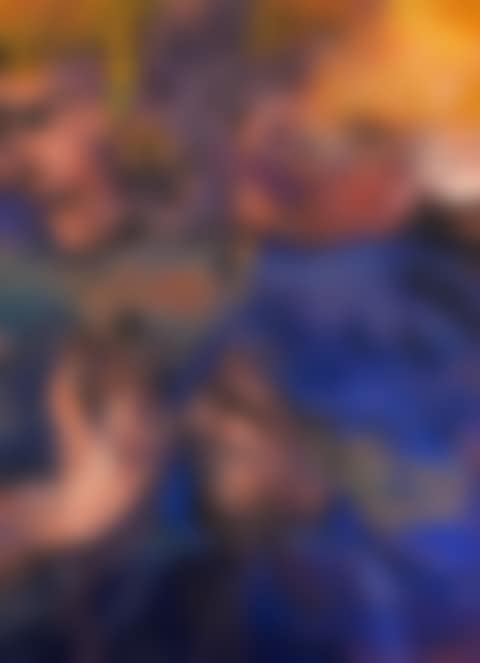Drei Halbfiguren mit gelbem Haar und blauer Kleidung (preview)