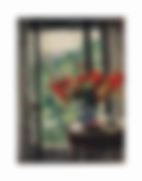 Vase de fleurs devant la fenêtre (preview)