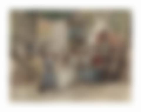 An elegant company resting under trees, Paris (preview)