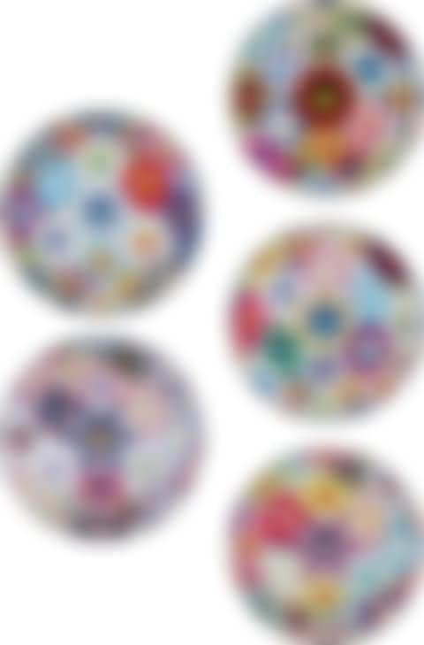 Flower Ball (3-D) Sequoia sempervirens; Flower Ball (Lots of Colors); Flowerball sexual Violet No. 1 (3D); Right There, The Breadth of the Human Heart; and Flower Ball (3-D) Autumn 2004 (preview)