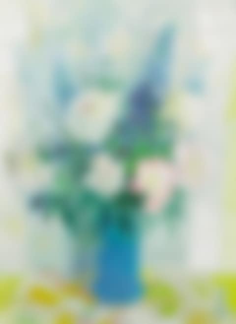 VASE DE FLEURS: DELPHINIUMS, PIVOINES ET BLEUETS (preview)