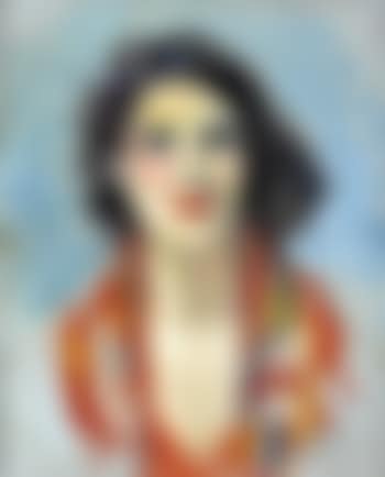 Brune à l'écharpe rouge (preview)