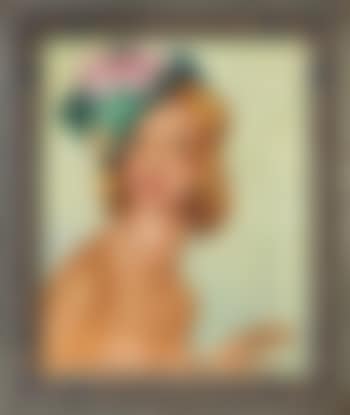 Portrait de femme blonde à la cigarette et au chapeau (preview)