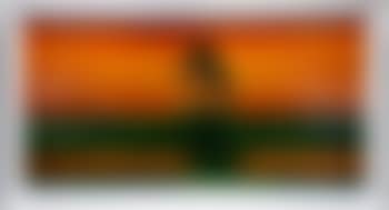 Heavy orange sky over inland river (preview)