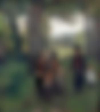 Le maître d'école et ses élèves se promenant en forêt (preview)