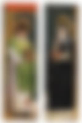 A martyr saint, holding a severed head in his hands (Saint Alban?) and a saint with a book and a glass (preview)