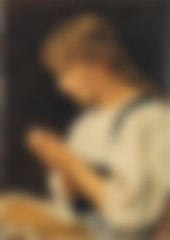 Nähendes Mädchen im Profil nach links ,
1908 (preview)