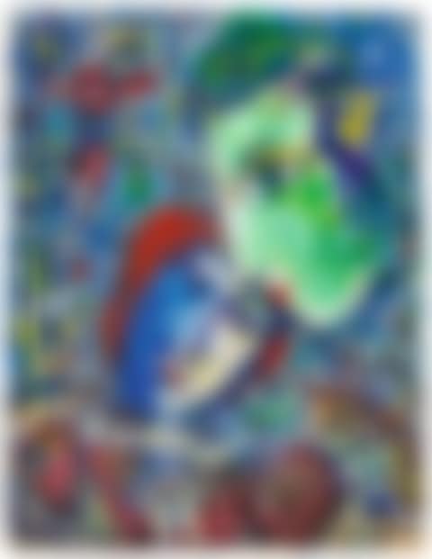 LE CIRQUE OR LES DEUX GRANDS VISAGES VERT ET BLEU AU CIRQUE (preview)