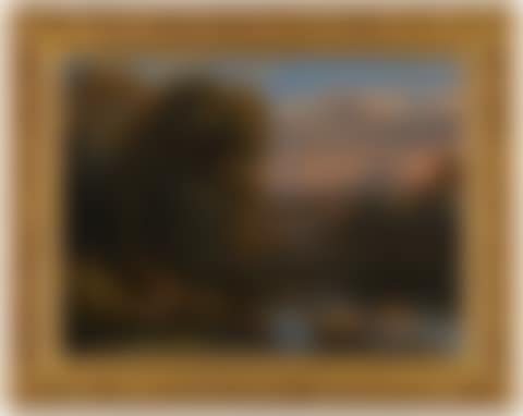AN ITALIANATE LANDSCAPE WITH A DROVER AND HIS DOG DRIVING HIS CATTLE ACROSS A FORD, A WATERFALL BEYOND (preview)