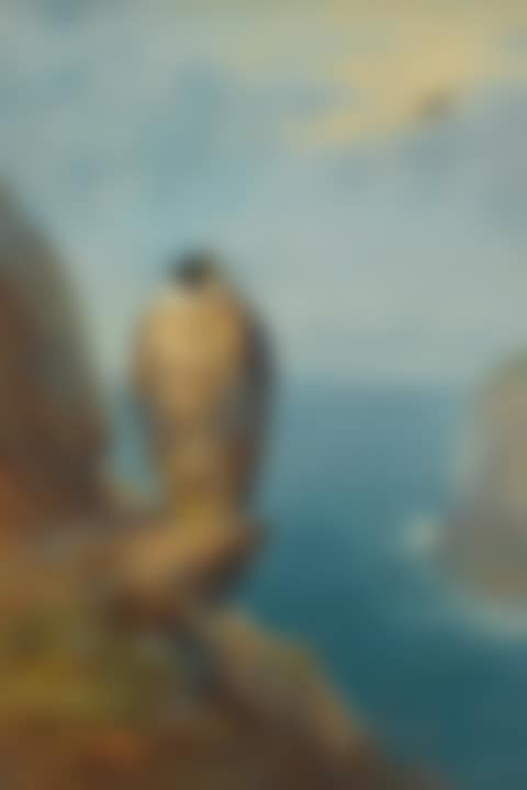 A PEREGRINE FALCON PERCHED ON A SEA CLIFF (preview)
