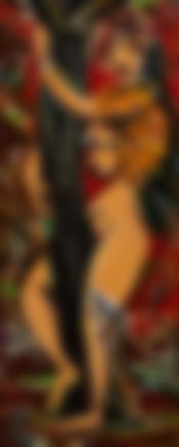 Woman Playing with The Stem of a Banana Tree (preview)