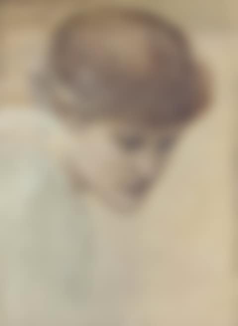 Head study of Dorothy Dene looking downwards, for 'The Golden Stairs' (preview)